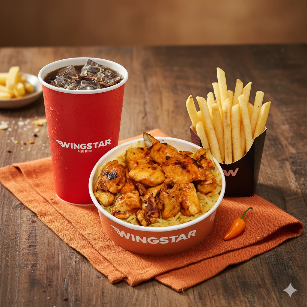 Chicken and rice box meal with salad